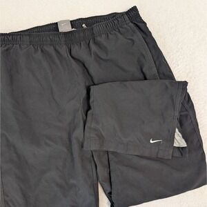 Nike Windbreaker Pants Mens M 31x30 Black Y2K Cotton Lined Drawstring